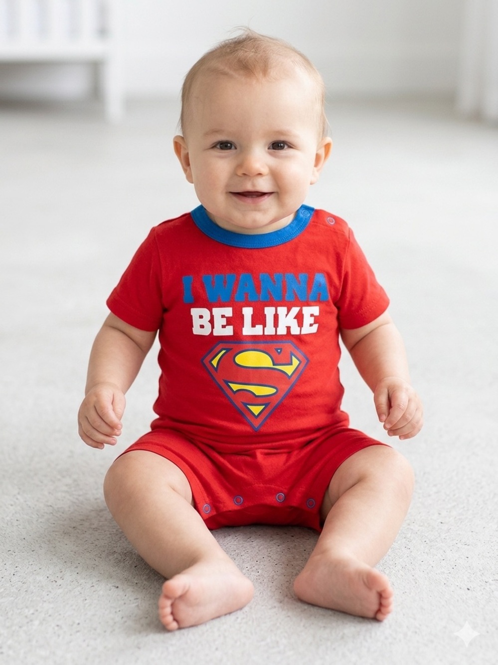 DC Comics Superman Baby Red Short Sleeve Romper Onesie 6-12M 2018 EUC